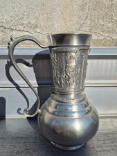 Zinnkaraffe ca.19cm Ritter,Tod,Teufel/Auf der Stadtmauer/Der ewige Hochzeiter
