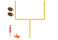 GoSports PRO Kick Challenge Field Goal Post Set with 2 Footballs and Kicking Tee