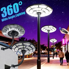 11000W De Luz 360° Focos Lampara Solar de Calle Para Patio Exterior Jardin +Pole