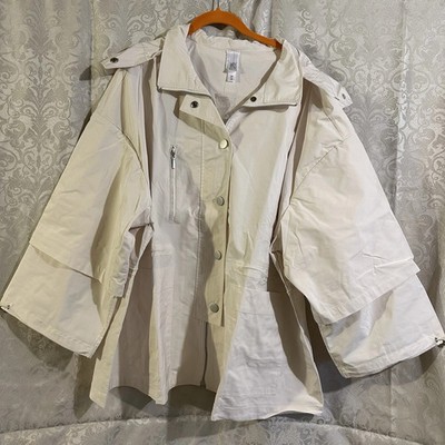 #AM 2282 Wynne Layers Off White Flatter FIT Drawstring Waist Snap Jacket New  L