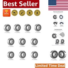 High Durability 608 Rubber Sealed Miniature Deep Groove Ball Bearings - 10 Pcs