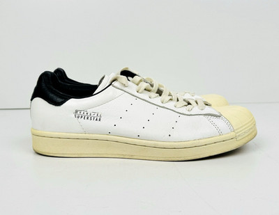 Adidas Shanghai Superstar Trainers Herren UK 8 Weiß Off Leather Schuhe Turnschuhe
