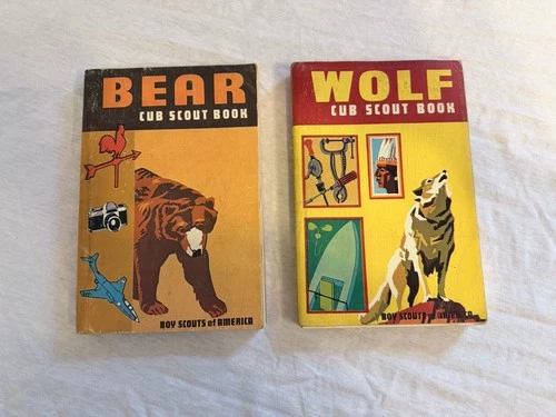 Boy Scouts of America 60’s Bear & Wolf Scout Books Pre-Owned Vintage
