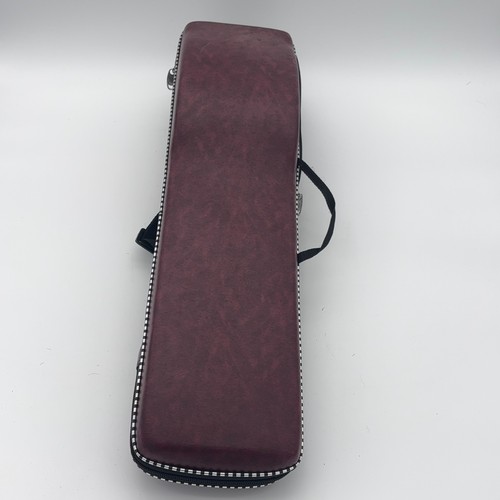 Chinese Erhu Case Burgundy Faux Leather Red Velvet Molded Interior