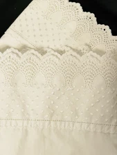 FIELDCREST CHARISMA REGENCY LACE STD PILLOWCASE PR WHITE POLKA DOT 100% COTTON