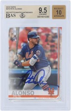 Pete Alonso Mets Signed 2019 Topps Series 2 #475 Beckett 9.5/10 Rookie Card