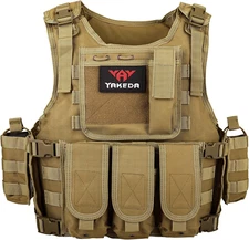 YAKEDA Outdoor Tactical Airsoft Vest Adjustable Fit Adult