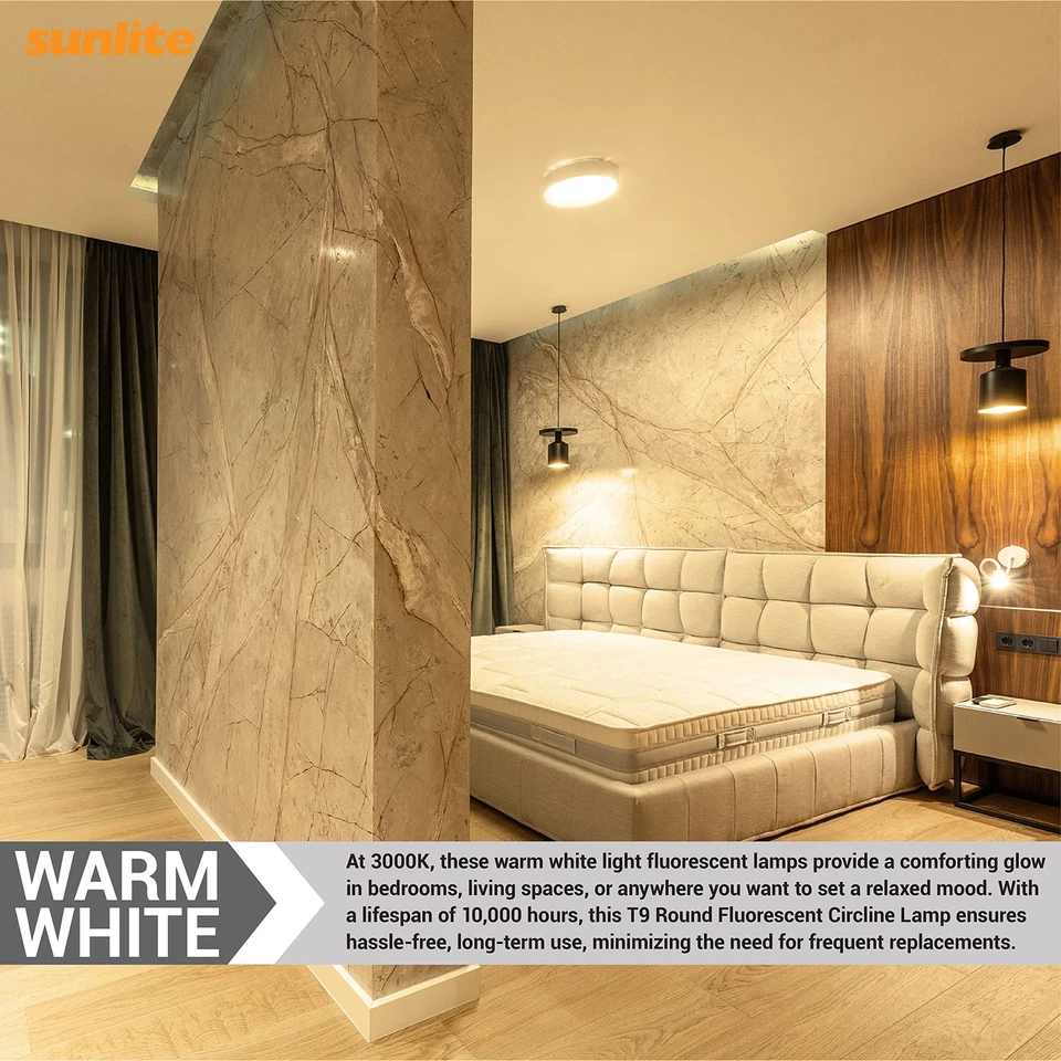 Sunlite T9 Round Fluorescent Circline Lamp 3000K Warm White 32W G10Q 2600 Lumen - Image 4 of 4