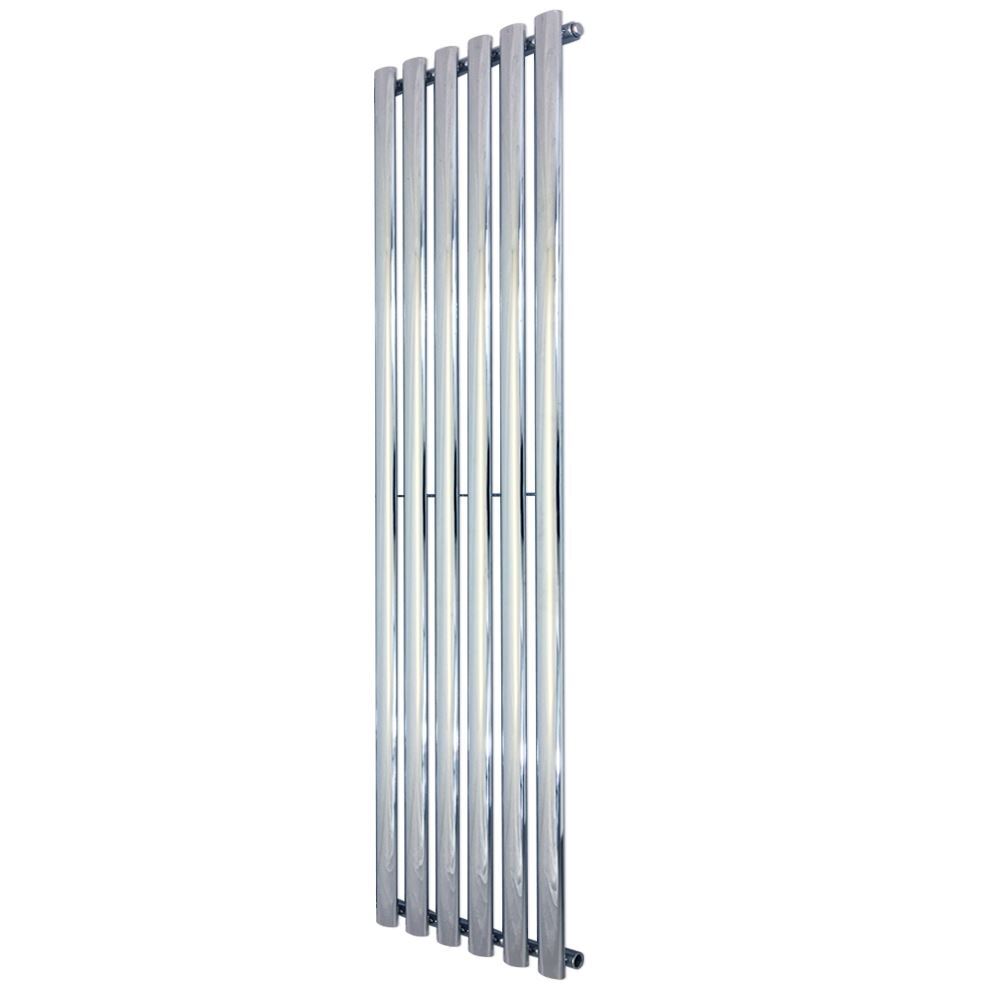 Chrome Oval Tube Radiator Designer Vertical Heater 420mm x 1800mm 3200 BTUs