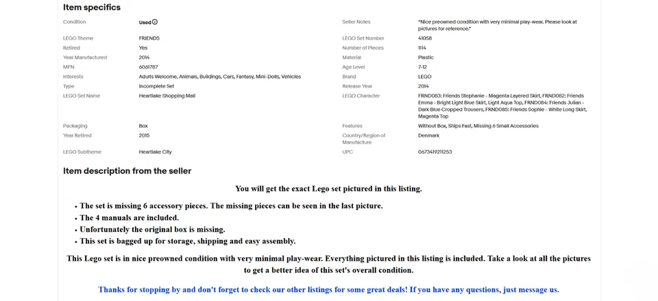 LEGO — 41058 — торговый центр Heartlake — пожалуйста, прочтите описание — быстрая доставка! - Изображение 2 из 4