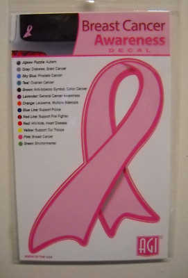 AGI Breast Cancer Awareness Pink Ribbon Car Magnet Indoor Outdoor