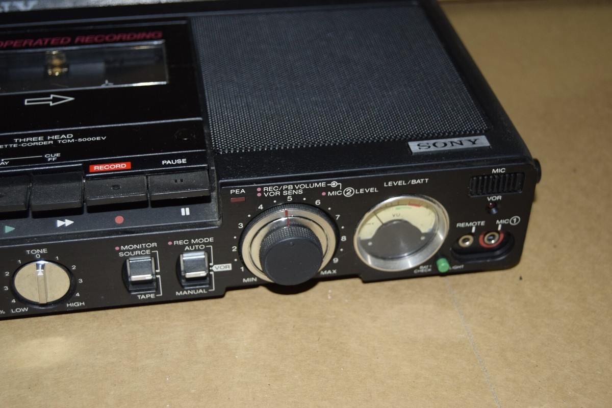 S*5様 SONY TCM-5000EV カセットプレーヤー　専用ケース付き Sony TCM-5000EV Black Professional Cassette Recorder