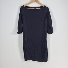 H&M womens dress size US 4 aus 8 shift black 3/4 sleeve boat neck 050580