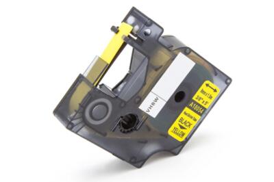Schrumpf Schriftband für Dymo RhinoPro 6000 5000 3000 Schwarz/Gelb 9mm 1,5m