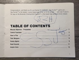 Spy Hunter Nintendo NES Manual Only 