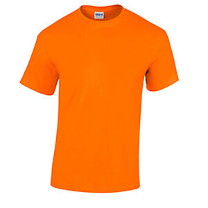 Safety Orange LOW PRICE Blank Men's T Shirt Plain Work Mens Gildan Tee ...