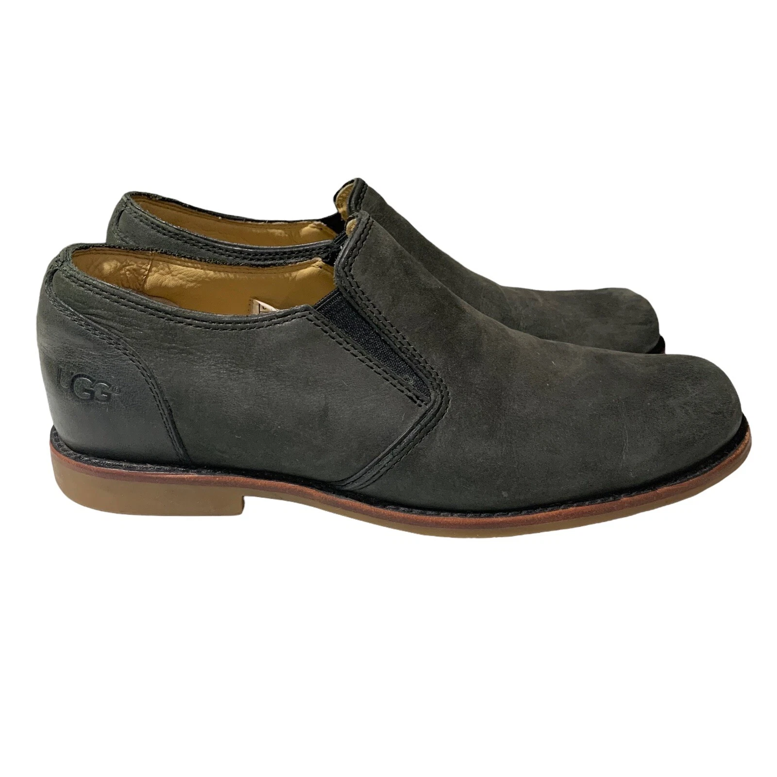 Mocassini in pelle Hardwick da uomo UGG Australia taglia 7 5 neri grigi in perfette condizioni