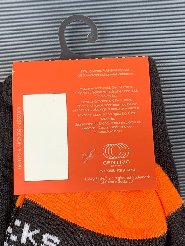 Calcetines Funky para hombre R.I.P. Calcetines Ghost BOO Crew Negro Naranja Halloween Nuevos con Etiquetas 6-12 Foto 3 de 4