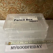 Clear Pencil Case, Plastic Pencil Box 7.4 X 4.5, Clear Pencil Organizer 2 Pack 