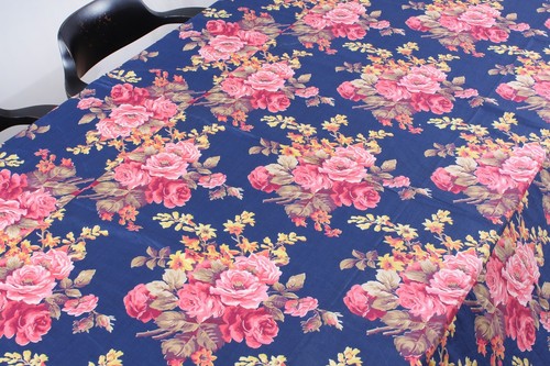 Roller Print On Cotton Fabric Uzbek 6.23' x 7.48' VINTAGE FAST Shipment 14954 - Picture 5 of 8