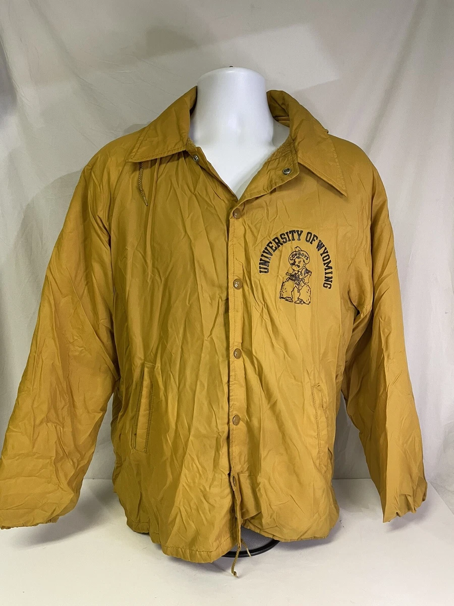 True Vintage Yellow 60s Champion Lined Jacket Large University Wyoming Cowboys
