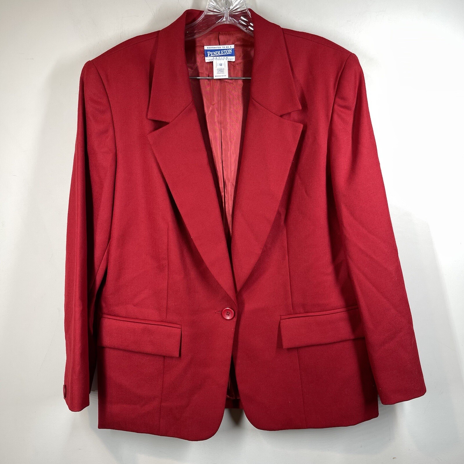Pendleton Red 100% Virgin Wool Suit Jacket Blazer… - image 1