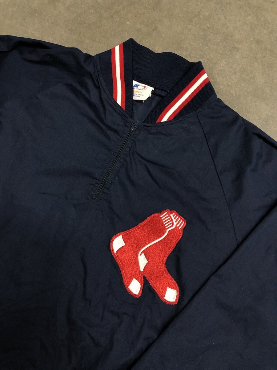 Vintage 80's Boston Red Sox Majestic 1/4 Zip Pullover Dugout