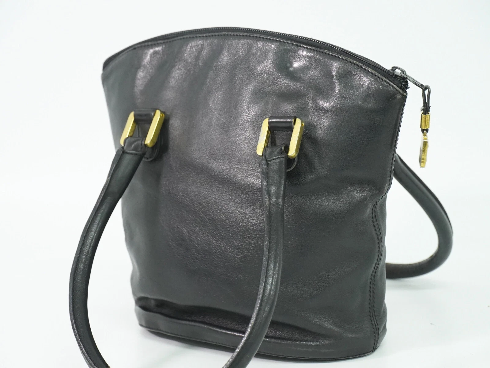 Borsa a mano LOEWE in pelle nera oro