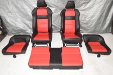 JDM 2013-2020 Subaru BRZ Scion FRS 2.0L Front & Rear Black & Red Seats Pairs Set