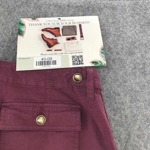 Cosmic Blue Love Pants Womens Sz 33" Waist Burgundy Utility Crop Casual Stretch - 第 10/13 張圖片