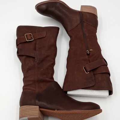 SAVA x SoftWalk Boots Womens EU 37M Tatum Knee High Leather Dark Brown 6.5/7M