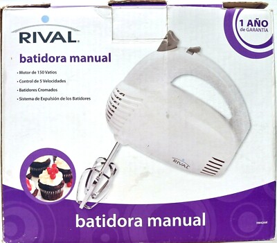 RIVAL electric hand mixer 5 Sped w/ two brand new paddles Model HM-426W White