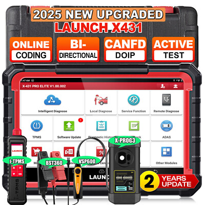 2025 LAUNCH X431 Pros V+ Elite Bidirectional Car Diagnostic Scanner ECU Coding