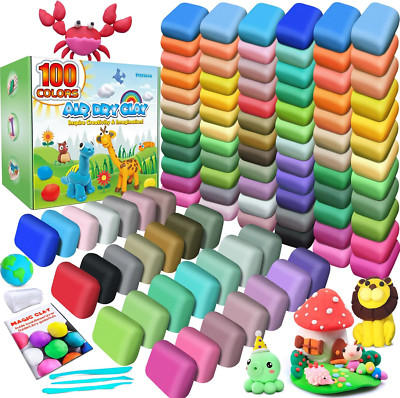 Air Dry Clay 100 Colors, Modeling Clay for Kids, DIY Molding Magic Clay, Gift fo