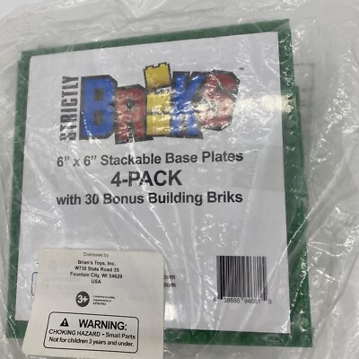 Strictly Briks Classic Baseplates 6'' x 6'' Stackable Base Plates