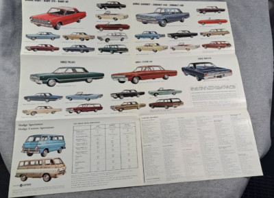 1965 - DODGE Product Line Foldout Poster Sales 2 sided | eBay
