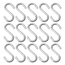16Pcs S Hook Heavy-Duty 304 Stainless Steel Hanging Hooks 0.55Inch Open Mouth