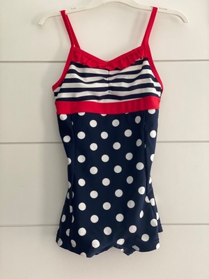 red white polka dot bathing suit