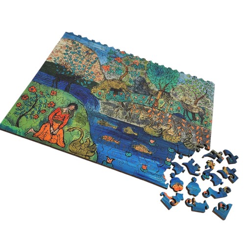 Wooden Jigsaw Puzzle for Adults by FoxSmartBox - 232 Pieces - Girl with Swan - Picture 6 of 7
