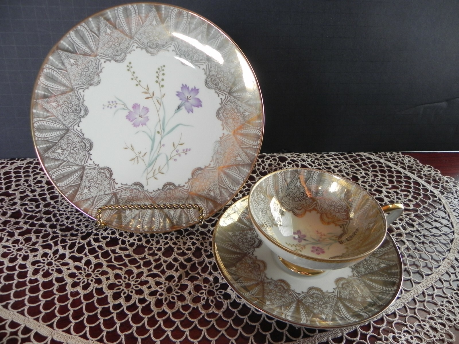 3 Piece Tea Cup and Dessert Plates Set Winterling Roslau Bavaria (2sets