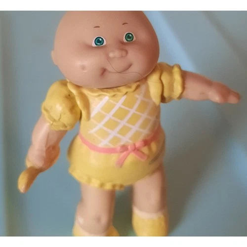 Vintage Cabbage Patch Kids Poseable Figure Bald Baby with Spoon Coleco 80s Toy