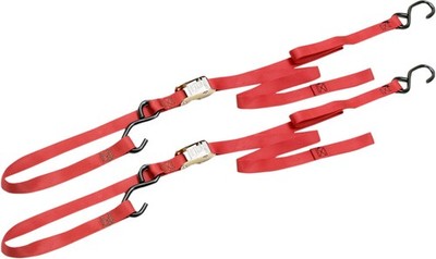 Ancra Integra Classic Tiedowns 49380-11  - One Pair 1'' Cam Buckle Tie Down - Red