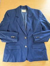 Vintage Pendleton Blazer 100 Virgin Wool Navy Blue Women s 6 Career USA J36