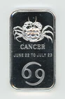 1oz .999 Silver Bullion Bar Cancer / Crab Zodiac Sign Madison Mint w/ Capsule