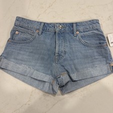 Free People We the Free Jean Shorts Size 26 Blue Denim Cut Off Frayed Women  s