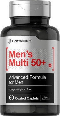 Men's Multivitamin 50 Plus | 60 Caplets | Non-GMO & Gluten Free | by Horbaach