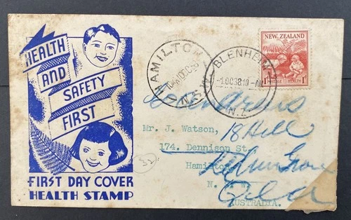 New Zealand  1938 Health & Safety First  FDC
