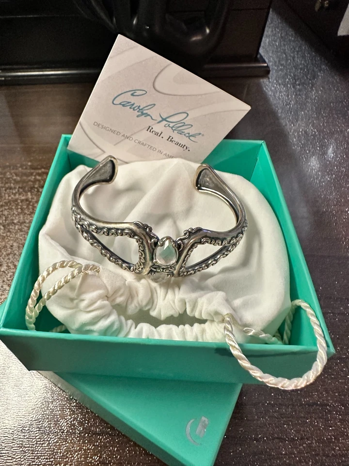 Hermosa pulsera brazalete Carolyn Pollack de colección 925 SS madreperla doblete 6" Foto 4 de 4