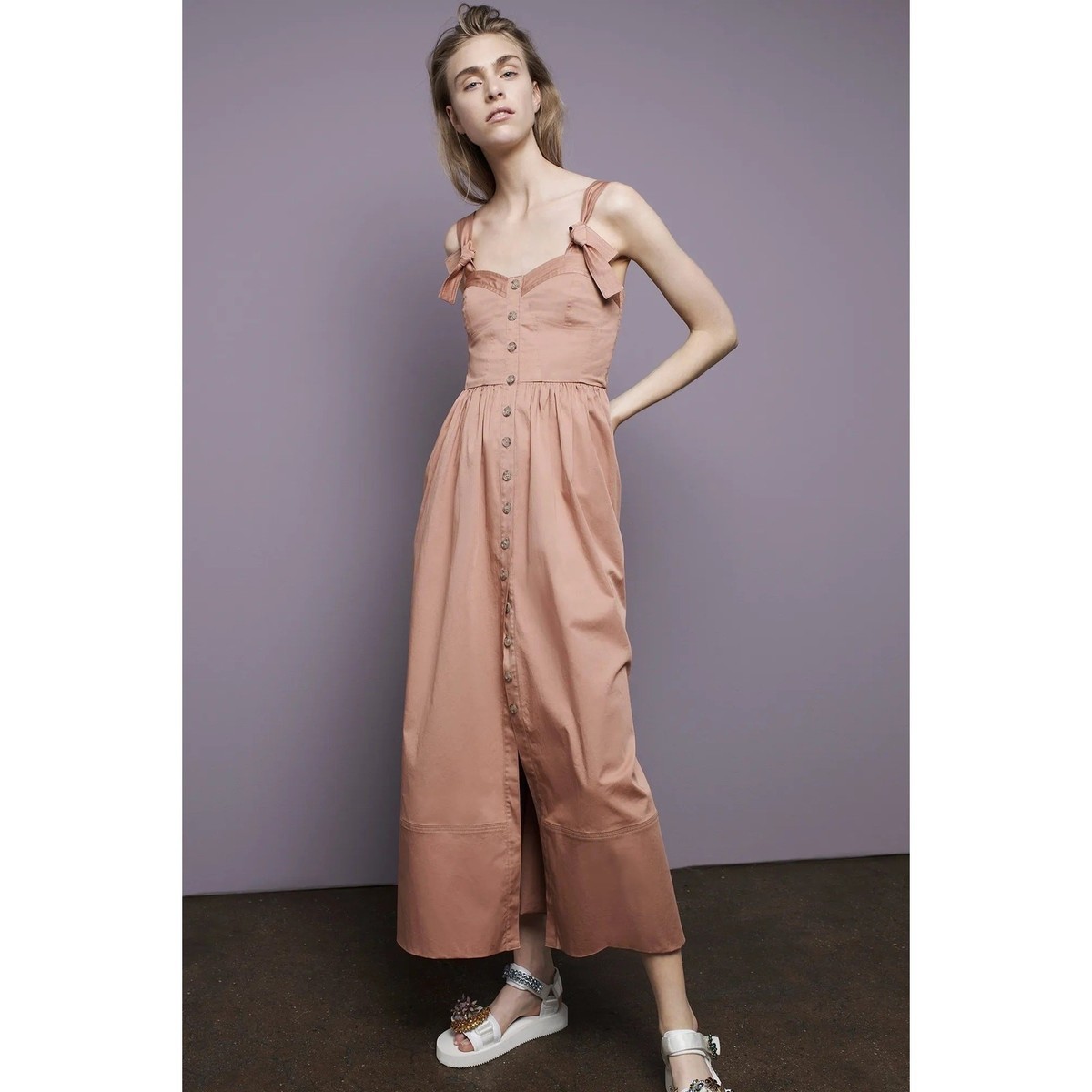 Rebecca Taylor Stretch Cotton Midi Dress Size 2 | eBay