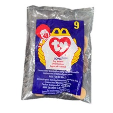 Ty Teenie Beanie Baby "Bones" the Dog #9 McDonalds New in Package